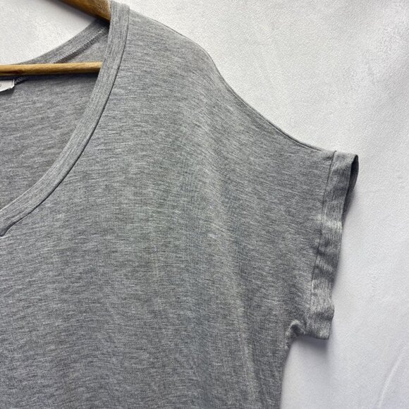 Reborn J V-Neck Short Sleeve Maxi Slit Dress Women Large Gray Side Pockets Used - Picture 15 of 16